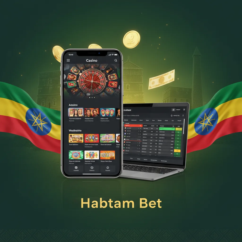 Screenshot of Habtam Bet's interface with betting and gaming sections