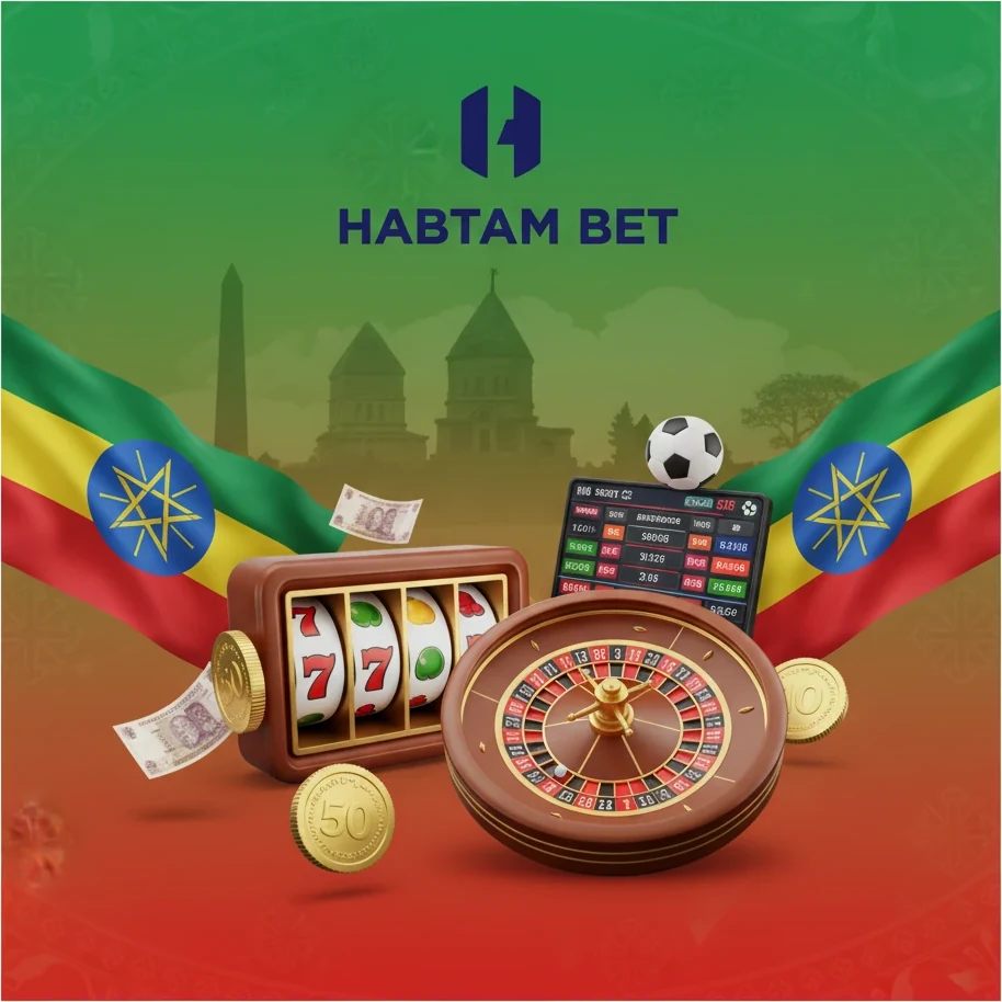 Illustration of Habtam Bet's Ethiopian platform for games and wagering